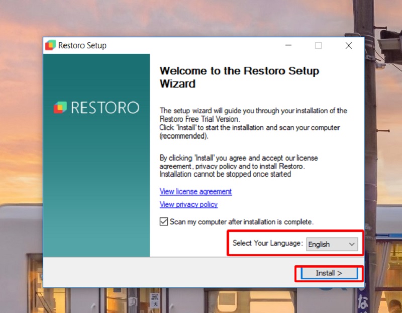 Hướng dẫn cài đặt phần mềm Restoro