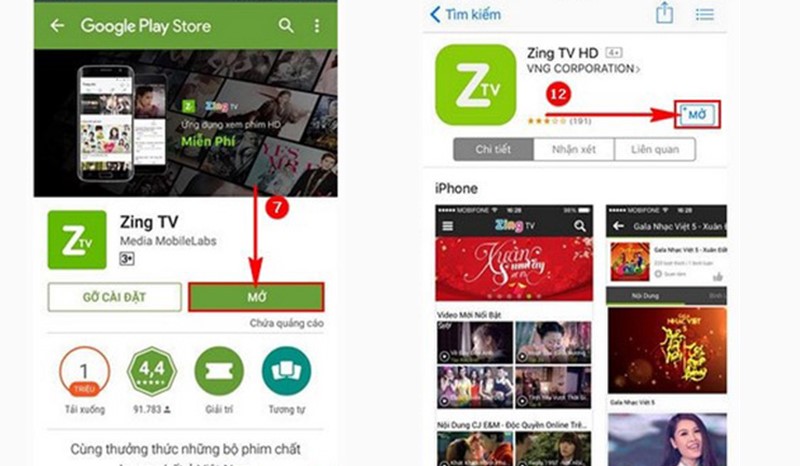 Hướng dẫn cài đặt phần mềm Zing TV cho Android và IOS
