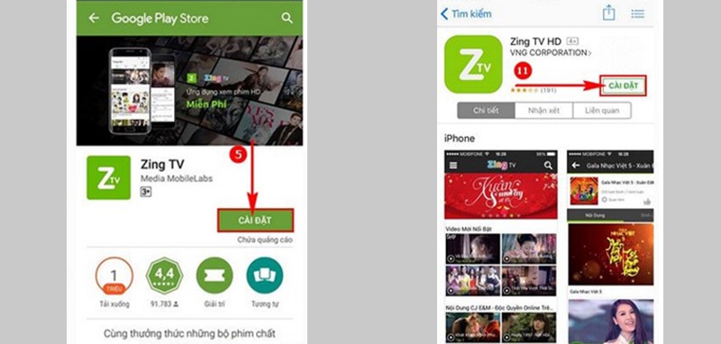 Hướng dẫn cài đặt phần mềm Zing TV cho Android và IOS