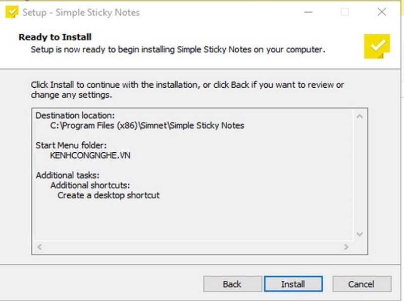 Hướng dẫn cài đặt phần mềm Simple Sticky Notes 