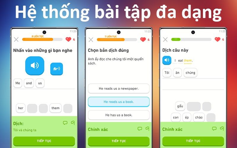 Các tính năng nổi trội của phần mềm Duolingo
