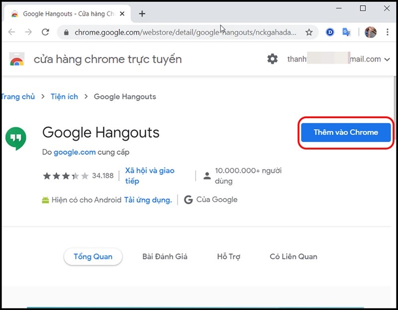 Cài đặt Google Hangouts trên máy tính