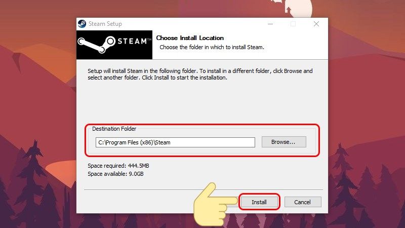 Hướng dẫn cài đặt phần mềm Steam