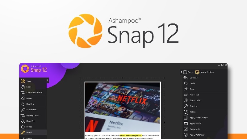 Tải Ashampoo Snap - Phần mềm quay màn hình tốt nhất hiện nay